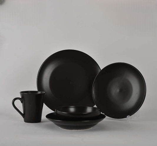 طقم عشاء 30 قطعة أسود مط
