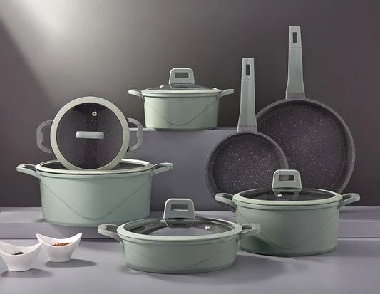 طقم أواني طهي جرانيت روبي 12 قطعة من فيفالدي