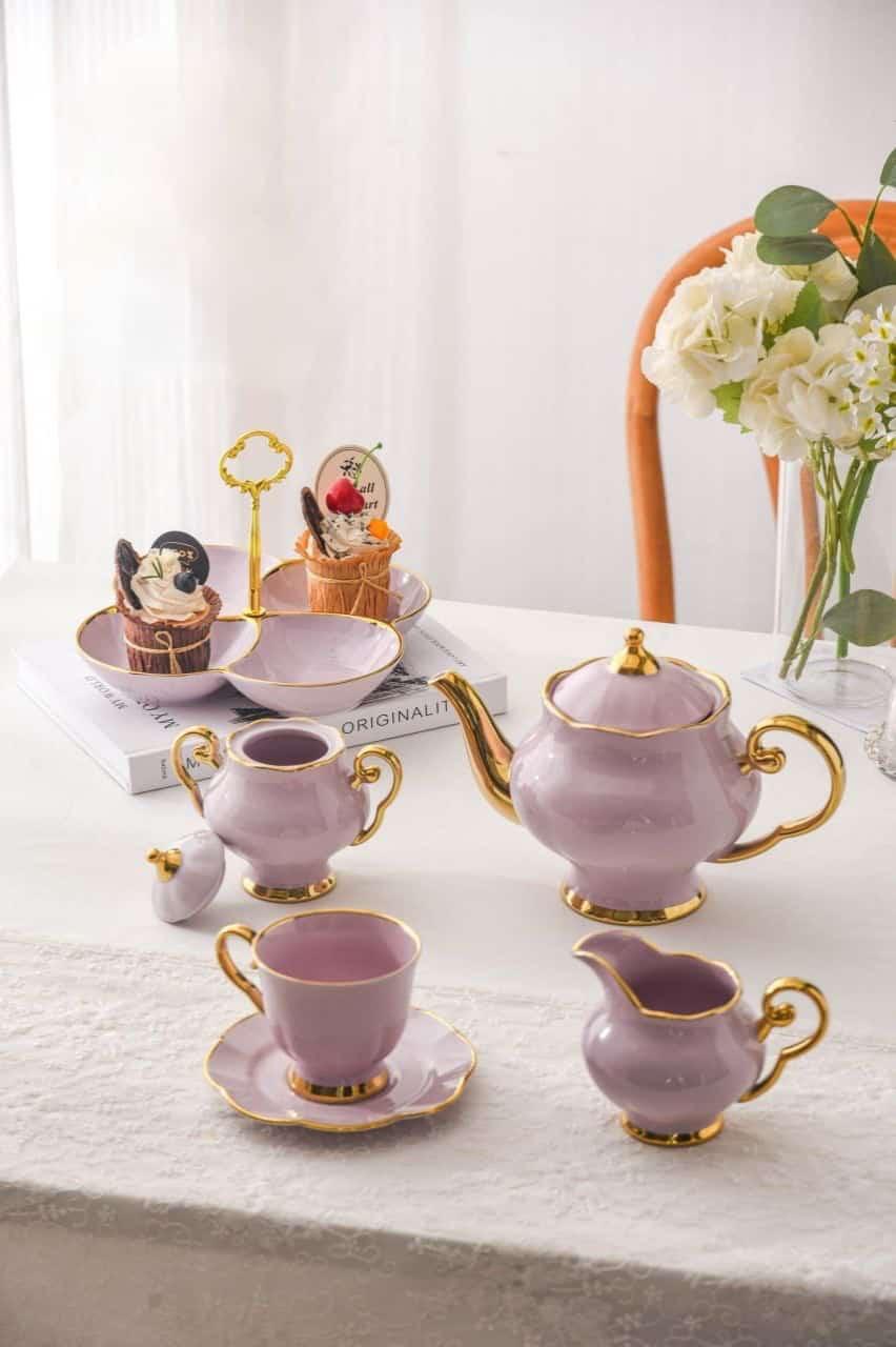 طقم فطار وشاي جاتوه 25 قطعة جليم هوم بورسلين فاخر