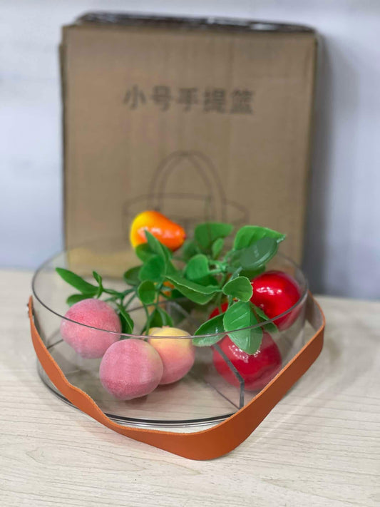 منظم أكريليك بيد جلد – تصميم فاخر لتنظيم المستلزمات المنزلية والمكتبية