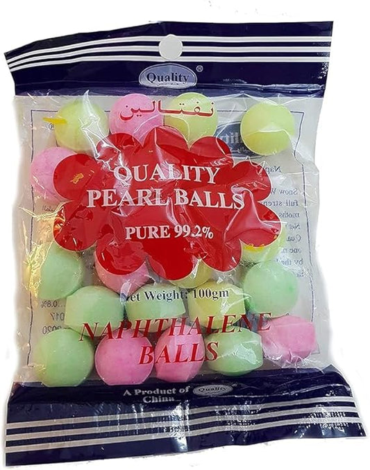 كرات نفتالين لؤلؤية، 100 جرام، متعددة الألوان
