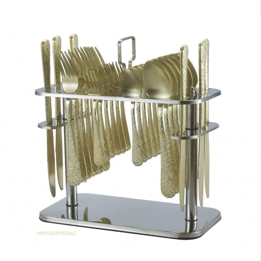 طقم ملاعق 30 قطعة ذهبي ماط drobina