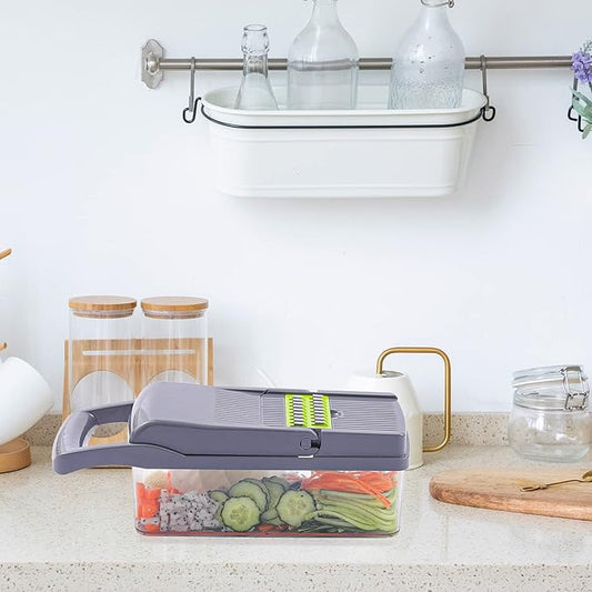 قطاعة خضروات، مفرمة خضروات، مفرمة خضروات مع 7 شفرات قابلة للتبديل