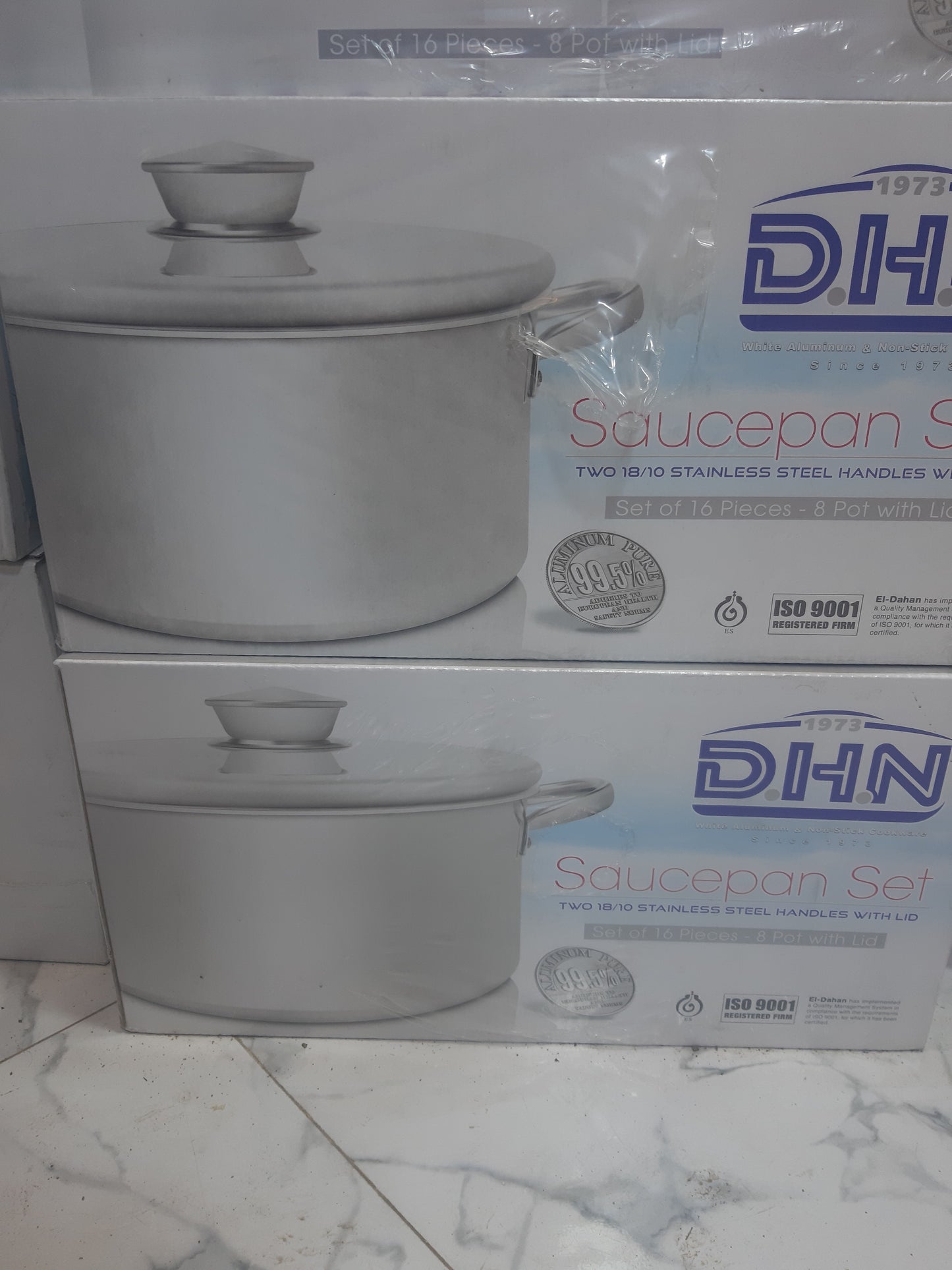 طقم حلل ألومنيوم الدهان 8 قطع بيدين استانلس – توزيع حراري مثالي وجودة تدوم