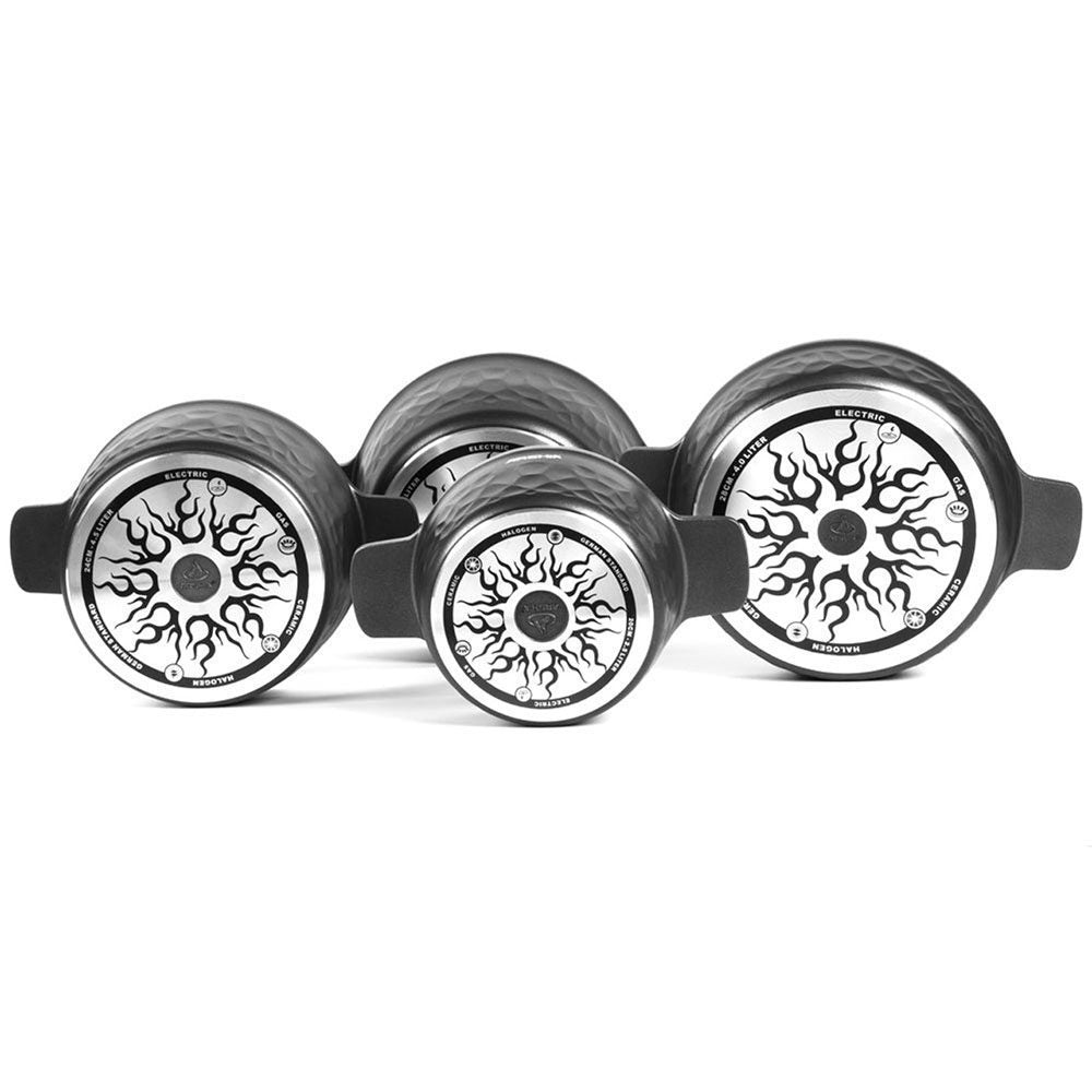 طقم حلل جيرانيت دايموند 8 قطعة بلاك ارشيا الامانى اسود 3009