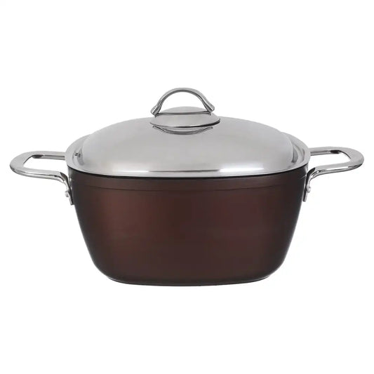 طقم حلل سافلون تيتانيوم مربع 10 قطع يد استانلس ألوان متعددة