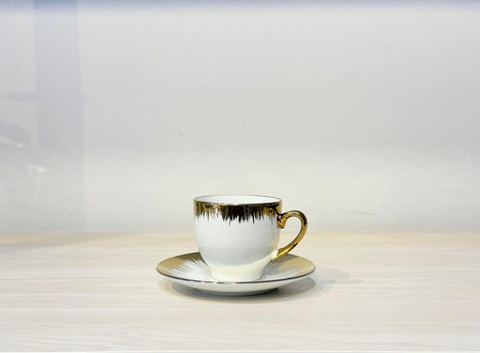 طقم فنجان قهوةطقم فنجان قهوة مستورد – 12 قطعة رقيق برسم مدهب أنيق