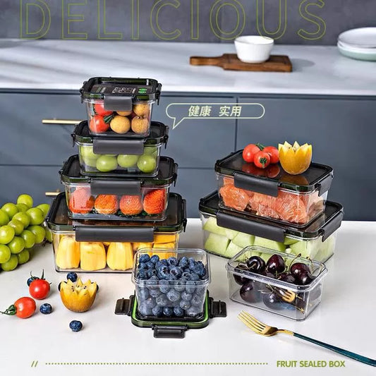 طقم علب تخزين أكريليك شفاف 7 قطع من فونيكس بغطاء محكم سمارت لوك