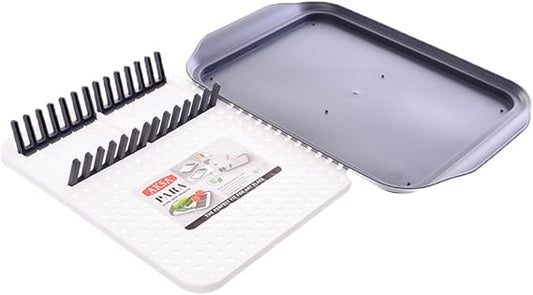 رف وصفاية أطباق وير بارا من أكسا بلاستيك متين لتجفيف الأطباق وتنظيم المطبخ