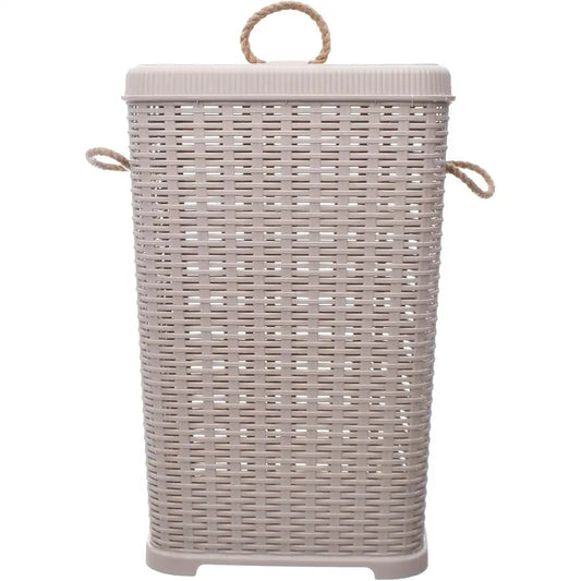 سبت غسيل اكسا بلاستيك ريكا 60 لتر مستطيل مع غطاء قابل للفتح