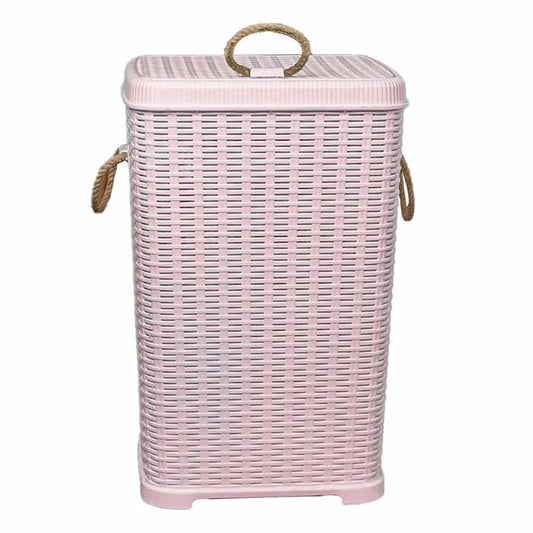 سبت غسيل اكسا بلاستيك ريكا 60 لتر مستطيل مع غطاء قابل للفتح