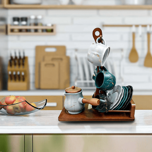 طقم قهوة الاندلس الفاخر مع حامل أنيق C2214 COF166