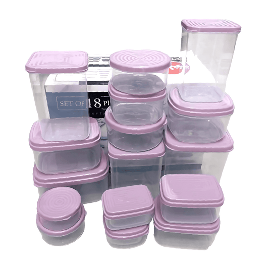 طقم علب ثلاجة بلاستيك الوطنية 18 قطعة شفاف مع أغطية محكمة لحفظ الطعام