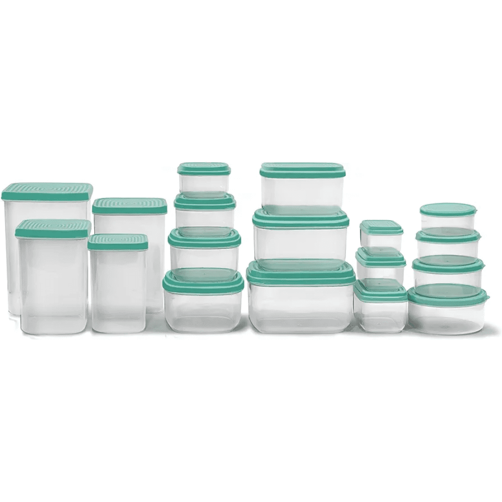 طقم علب ثلاجة بلاستيك الوطنية 18 قطعة شفاف مع أغطية محكمة لحفظ الطعام