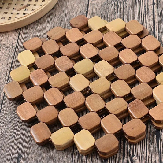 كوستر دائري خشبي أرابيسك مستورد بمقاس 20 سم تصميم أنيق وفاخر