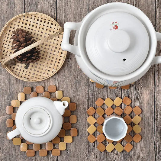 كوستر دائري خشبي أرابيسك مستورد بمقاس 20 سم تصميم أنيق وفاخر