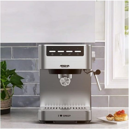 ماكينة اسبريسو أرشيا EM270-3215 باللون الفضي مع خزان مياه شفاف