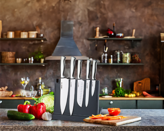 طقم سكاكين أرشيا ألماني 8 قطع بقاعدة مغناطيسية أنيقة