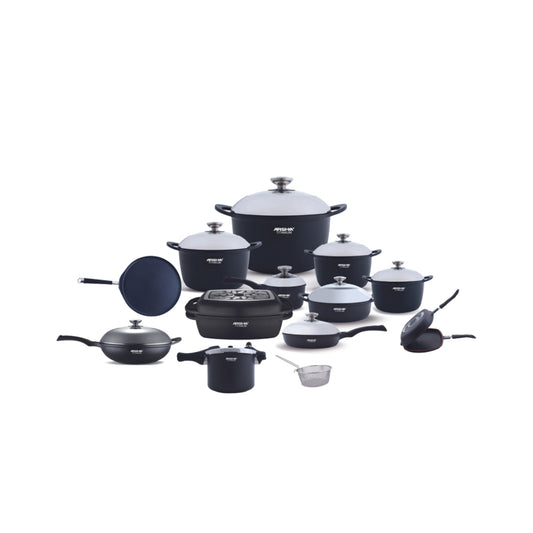 طقم حلل أرشيا دياكاست 24 قطعة غير لاصق مع ملحقات – تصميم عصري ومتين