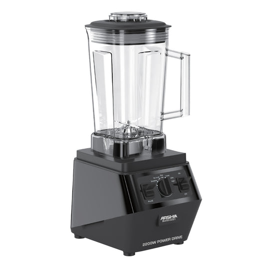 خلاط أرشيا برو 2 لتر 2200 وات أسود مع شفرات متعددة الطبقات وضمان 18 شهر