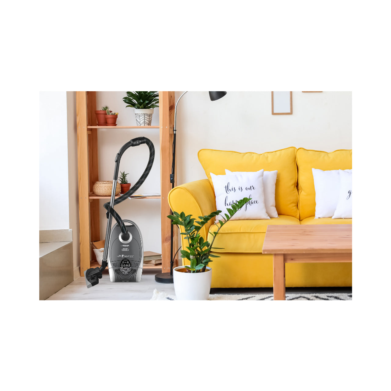 مكنسة كهربائية ارشيا سوداء بقدرة 2400 واط وفلتر HEPA عالي الكفاءة