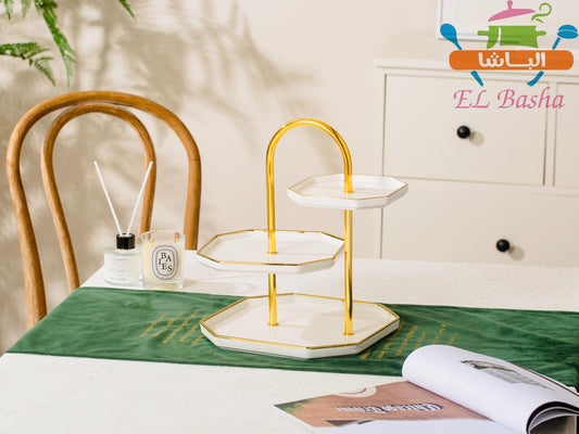 شيالة كحك وبسكويت بورسلين 3 دور من الباشا بتصميم فاخر للتقديم