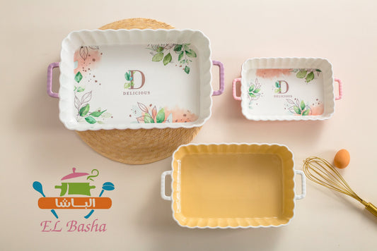 طقم طواجن بورسلين 3 قطع من الباشا بمقاسات مختلفة