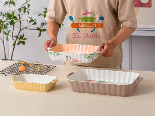 طقم طواجن بورسلين 3 قطع من الباشا بمقاسات مختلفة