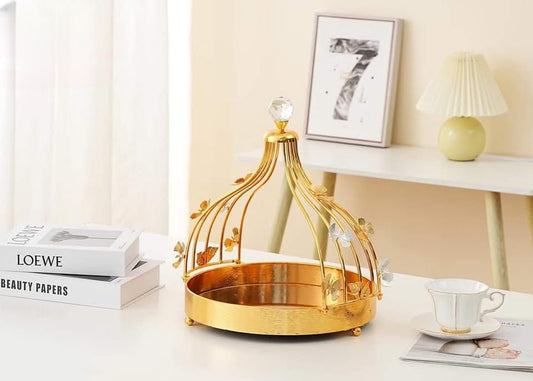 شيالة سيلفر جولد من الباشا بتصميم قفص العصافير الأنيق مع فراشة زخرفية