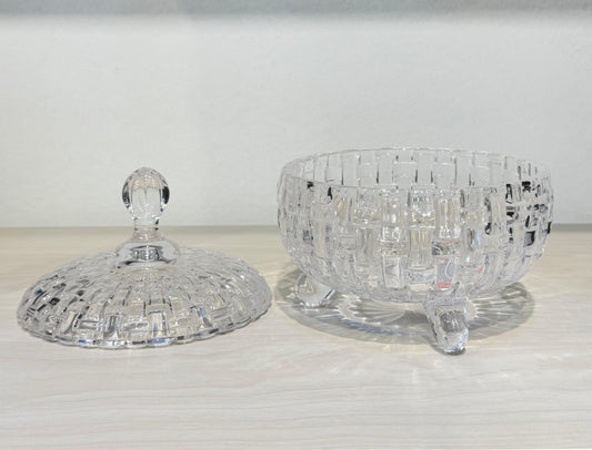 بونبونيرة زجاج مستوردة بلانك ماكس برجل وغطاء أنيق لتقديم الحلويات