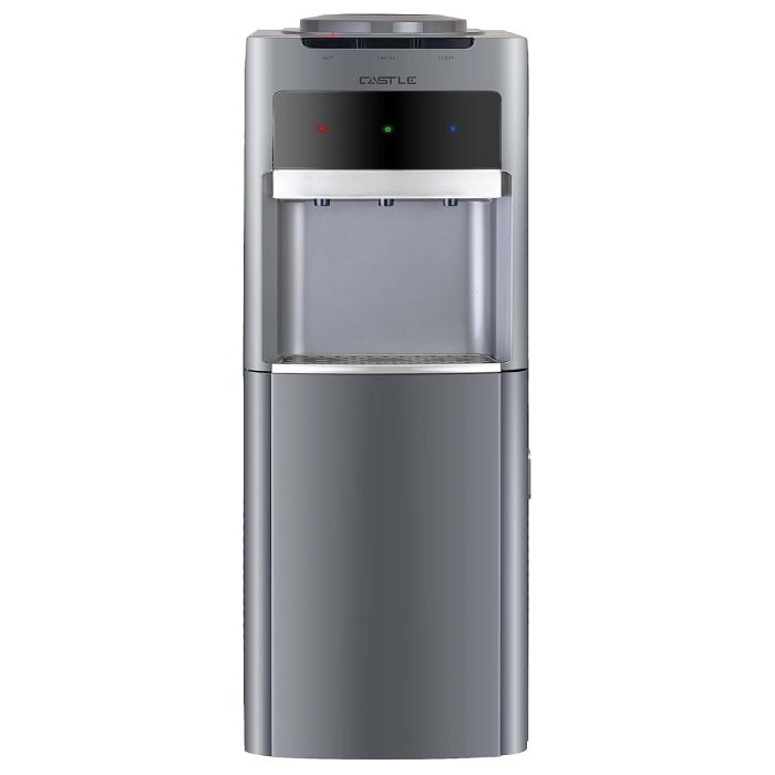 مبرد مياه كاسل WD3055 رمادي بثلاث حنفيات وحافظة تخزين