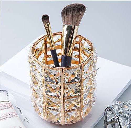 منظم ميك أب كريستال شفاف متعدد الاستخدام لترتيب أدوات التجميل والإكسسوارات