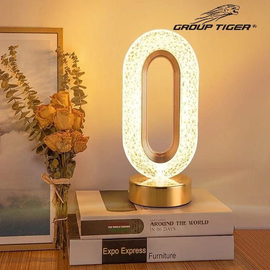 اباجورة كريستال تاتش مضيئة بلمسة تحكم مع إضاءة LED أنيقة للديكور