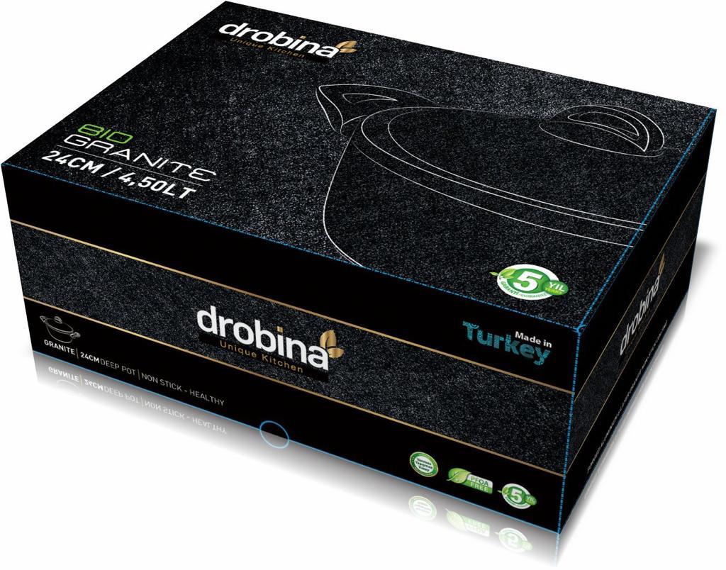 حلة جرانيت دروبينا فردانى لون اسود للطهي الصحي