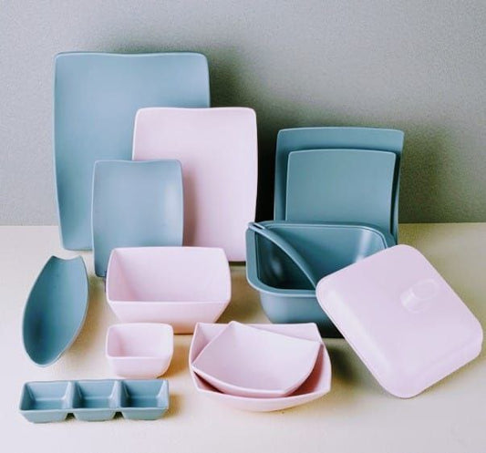 طقم ميلامين الهنا 38 قطعة مقاوم للكسر آمن للميكرويف وغسالة الأطباق