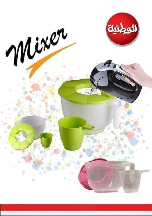بولة ميكسر بلاستيك الوطنية مدرجة بسعة 3.25 لتر مع كوب صغير 350 مل متعددة الاستخدام