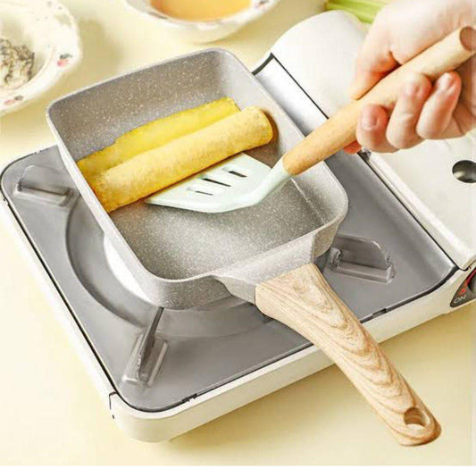 جريل جرانيت مستورد يد خشب غير لاصق للشوي الصحي