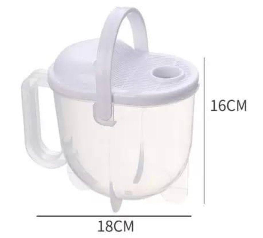 دورق غسيل أرز بلاستيك من ليث بمقبضين وأبعاد 18×16 سم بسعة 1 لتر