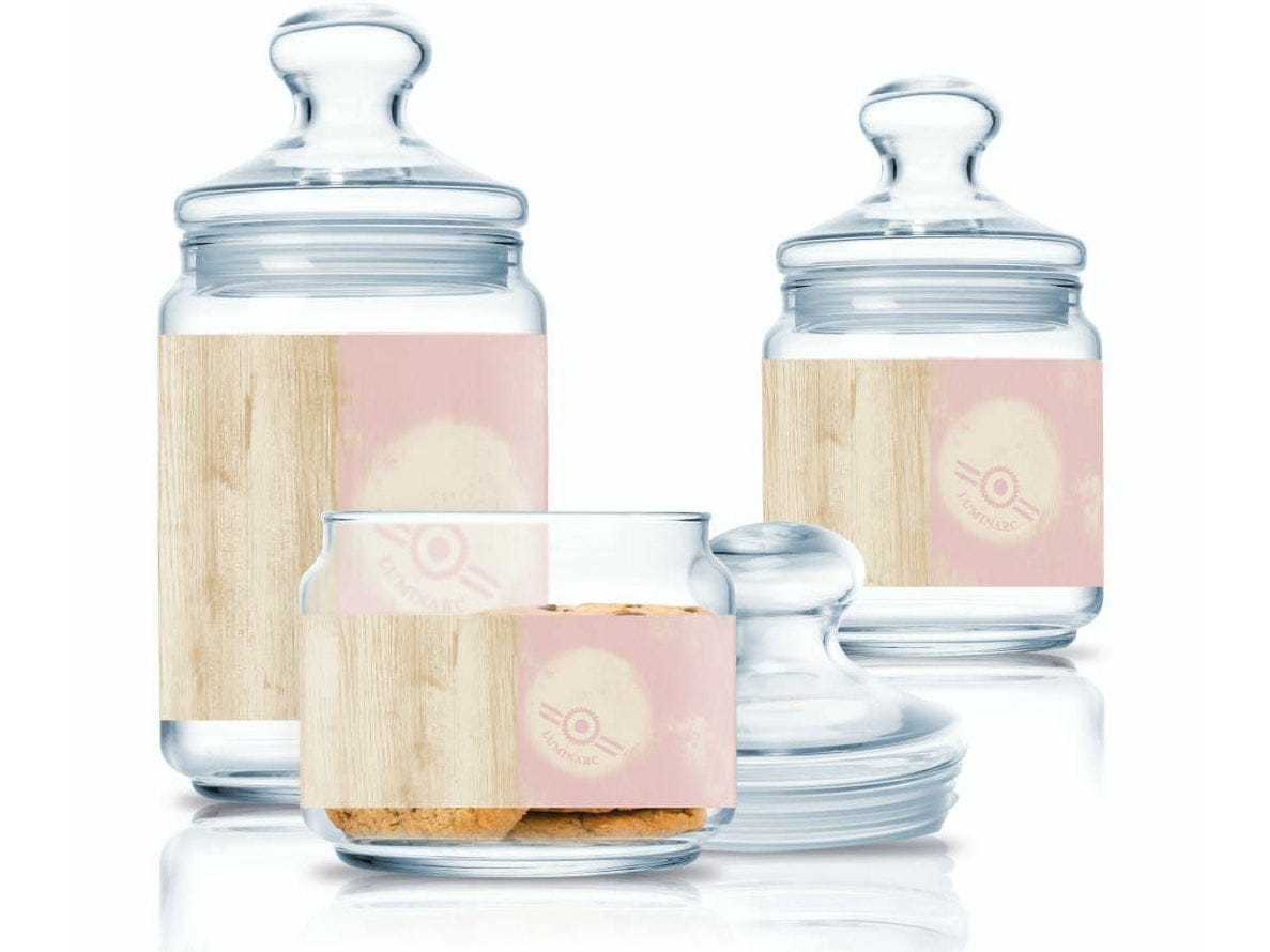 طقم سكرية زجاجي من ليمونارك مكون من 3 قطع بأغطية سيليكون محكمة الغلق