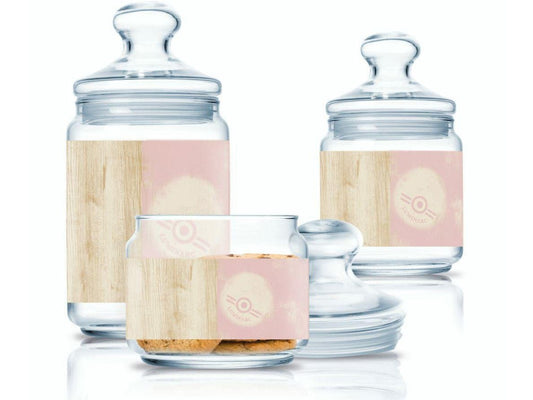 طقم سكرية زجاجي من ليمونارك مكون من 3 قطع بأغطية سيليكون محكمة الغلق