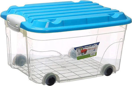 علبة تخزين بلاستيك مونيكا 21 لتر مزودة بـ 4 عجلات من خورشيد للبلاستيك