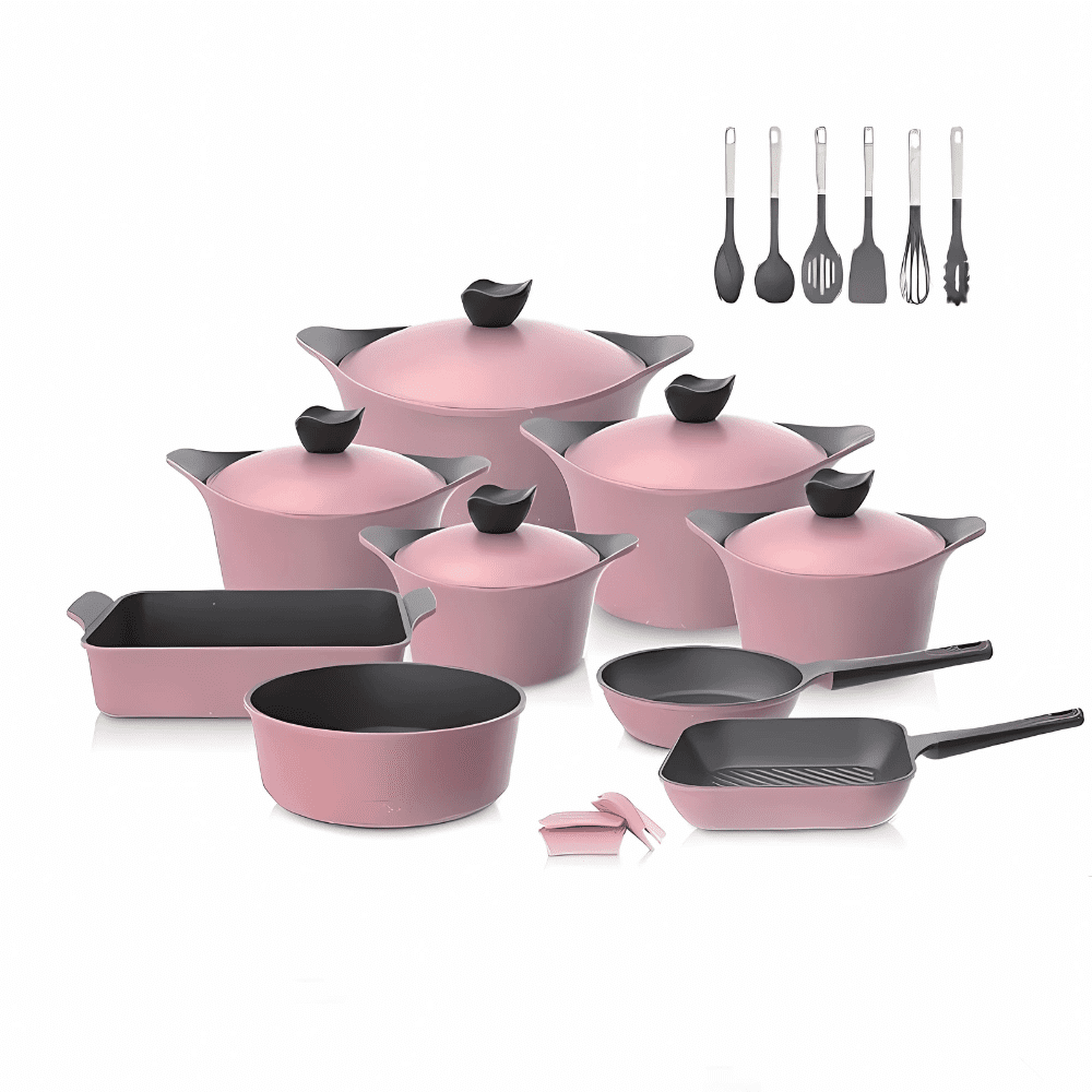 طقم حلل جرانيت إيني 20 قطعة روز نيوفلام كوري أصلي