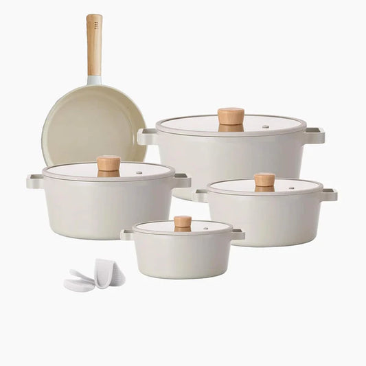 طقم حلل سيراميك نيوفلام فيكا 11 قطعة لون أبيض أصلي كوري