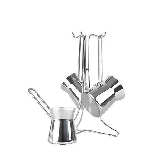 طقم كنك استانلس 3 قطع نيوتريز على حامل بقاعدة سميكة مقاوم للصدأ