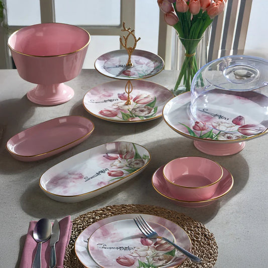 طقم عشاء اكسفورد 30 قطعة بتصميم فاخر وأنيق للاستخدام اليومي والعزائم