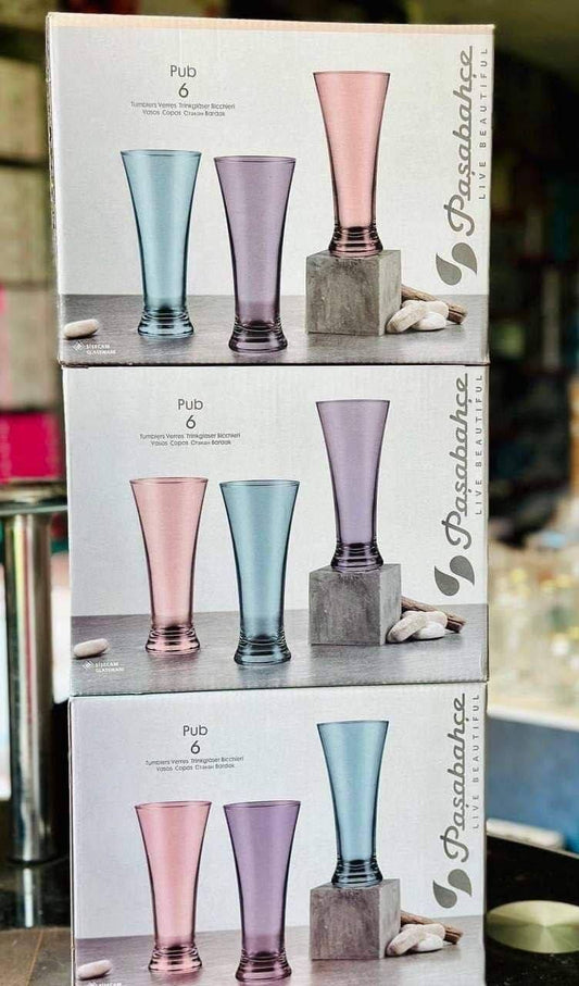 طقم شوب فيروز 6 قطع باشاباتشي زجاج شفاف تركي 290 مل