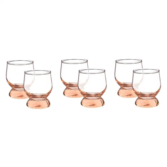 طقم أكواب عصير أكواتيك صغير 6 قطع من باشاباتشي زجاج تركي 220 مل ألوان