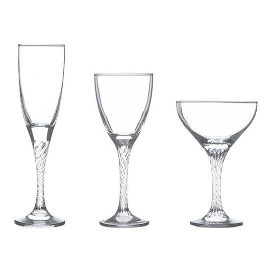 طقم كاسات تويست 18 قطعة من باشاباتشي زجاج شفاف