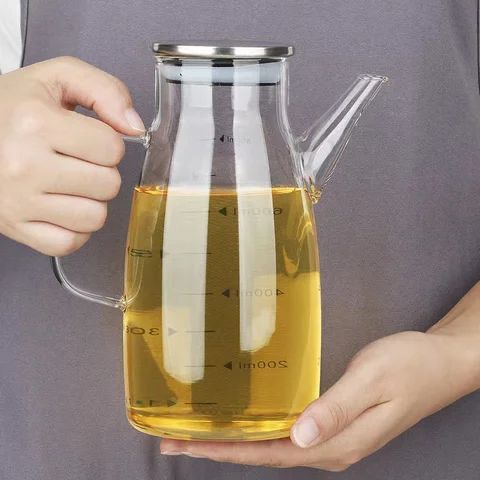 زياتة وبراد بايركس زجاج شفاف بغطاء معدني ذهبي يتحمل الحرارة