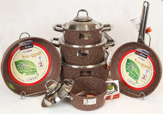 طقم جرانيت سافلون تركي أصلي 10 قطع بيد استانلس متوفر بألوان متعددة